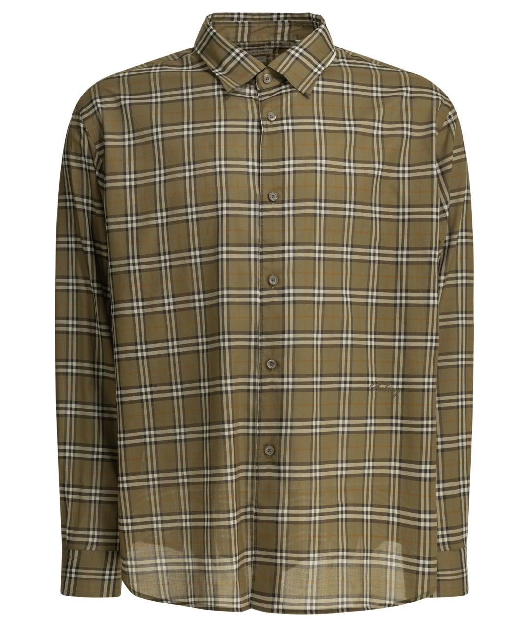 BURBERRY Зеленая хлопковая кэжуал рубашка, фото 1