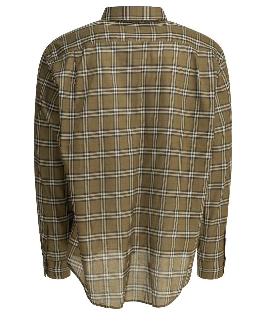 BURBERRY Зеленая хлопковая кэжуал рубашка, фото 2