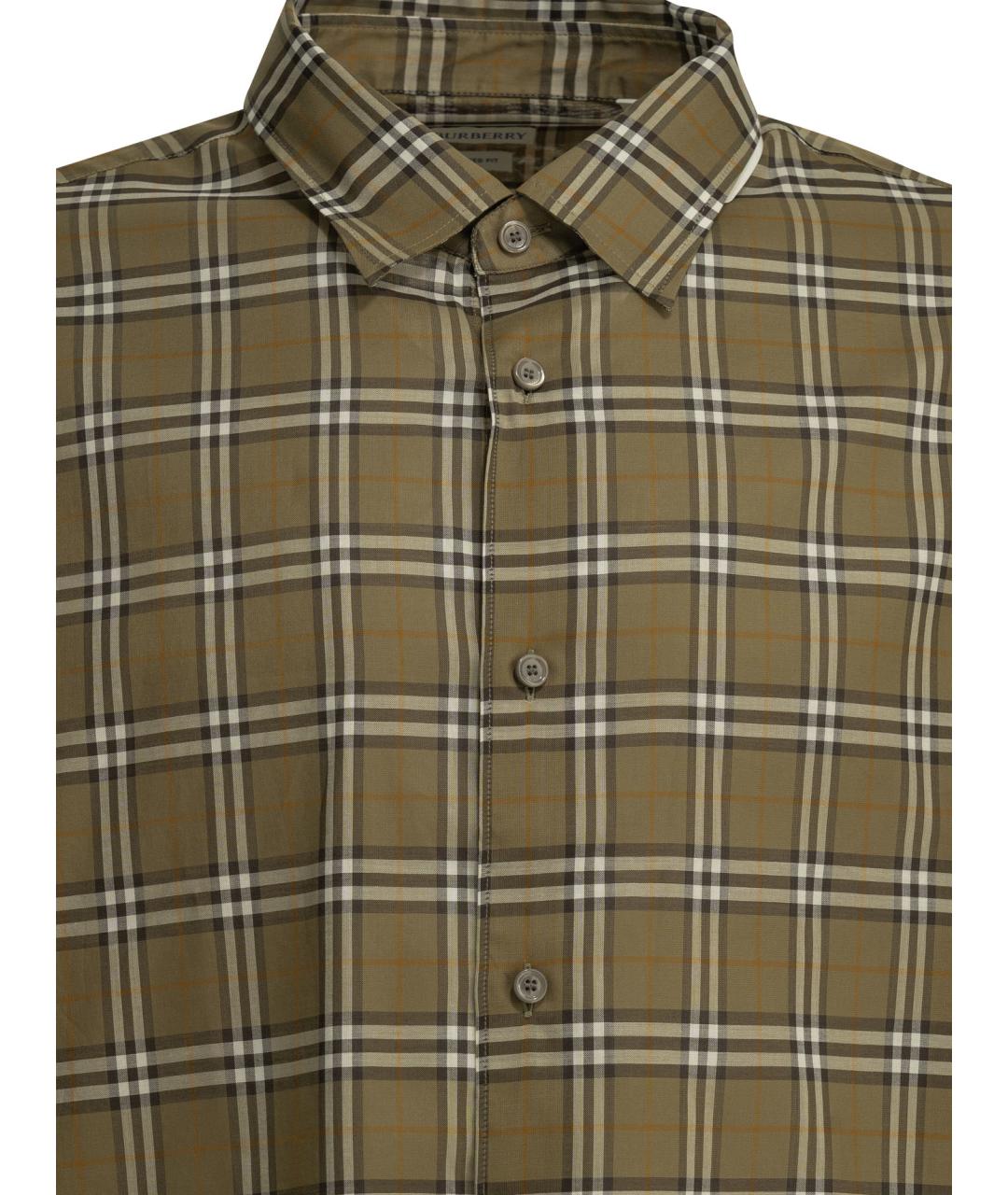 BURBERRY Зеленая хлопковая кэжуал рубашка, фото 3