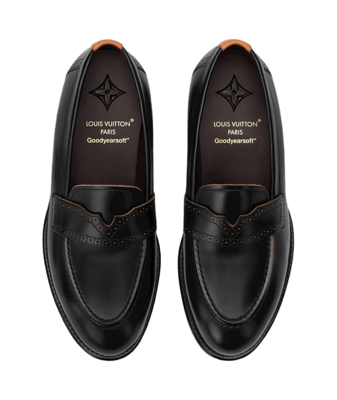 LOUIS VUITTON Черные кожаные лоферы, фото 4