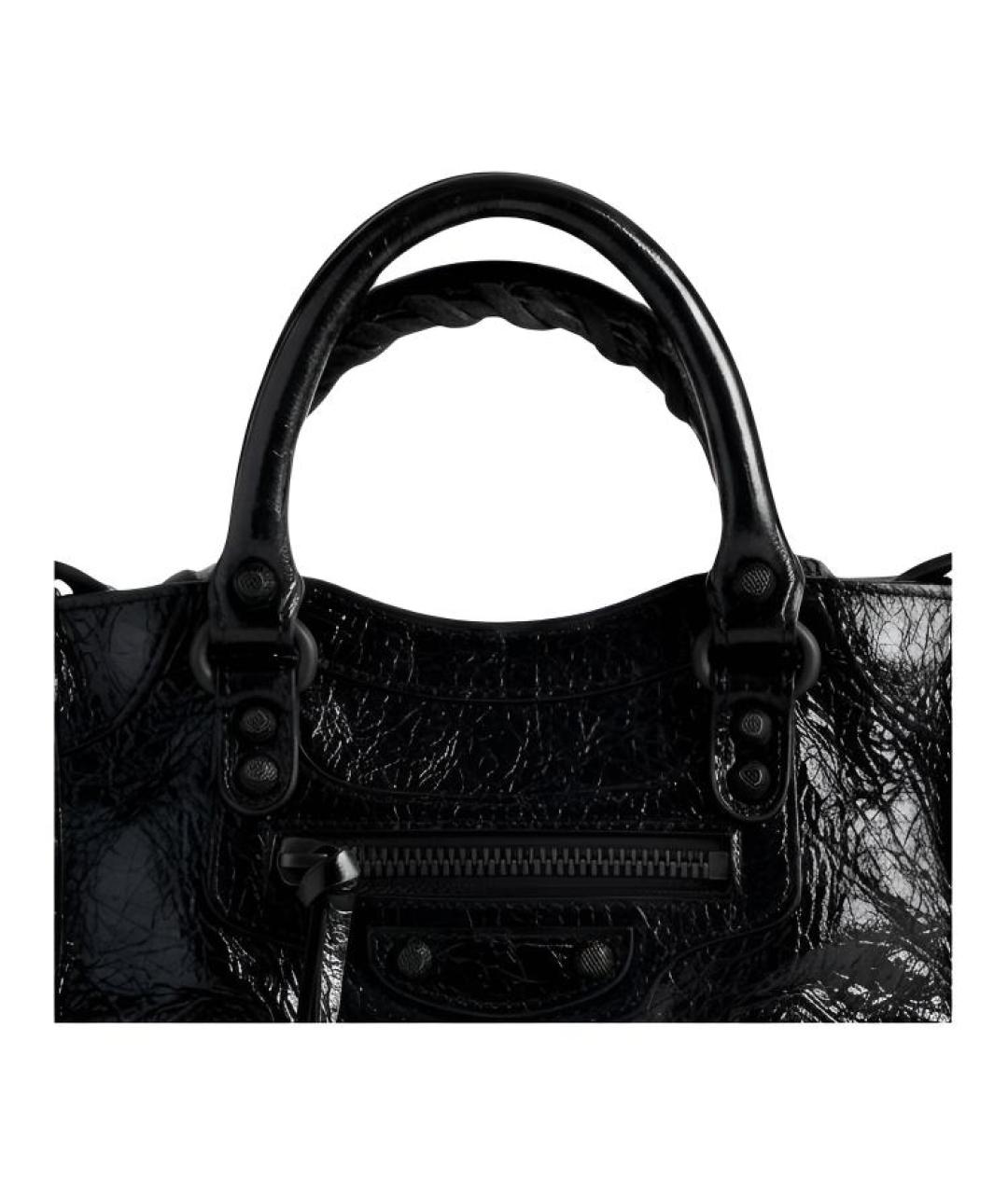 BALENCIAGA Черная кожаная сумка через плечо, фото 3