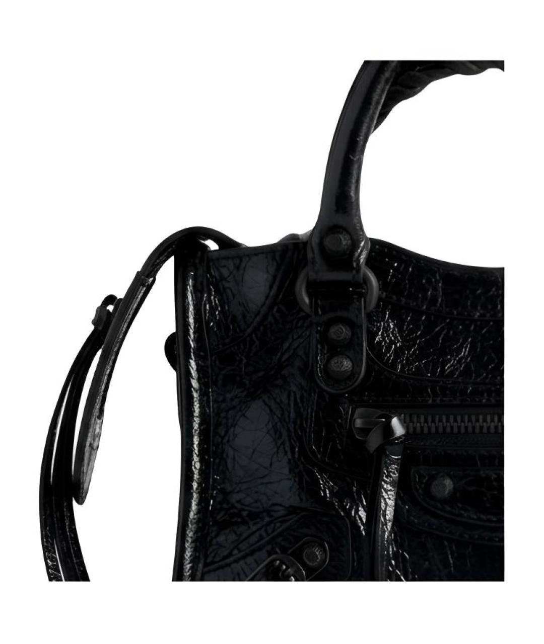 BALENCIAGA Черная кожаная сумка через плечо, фото 2