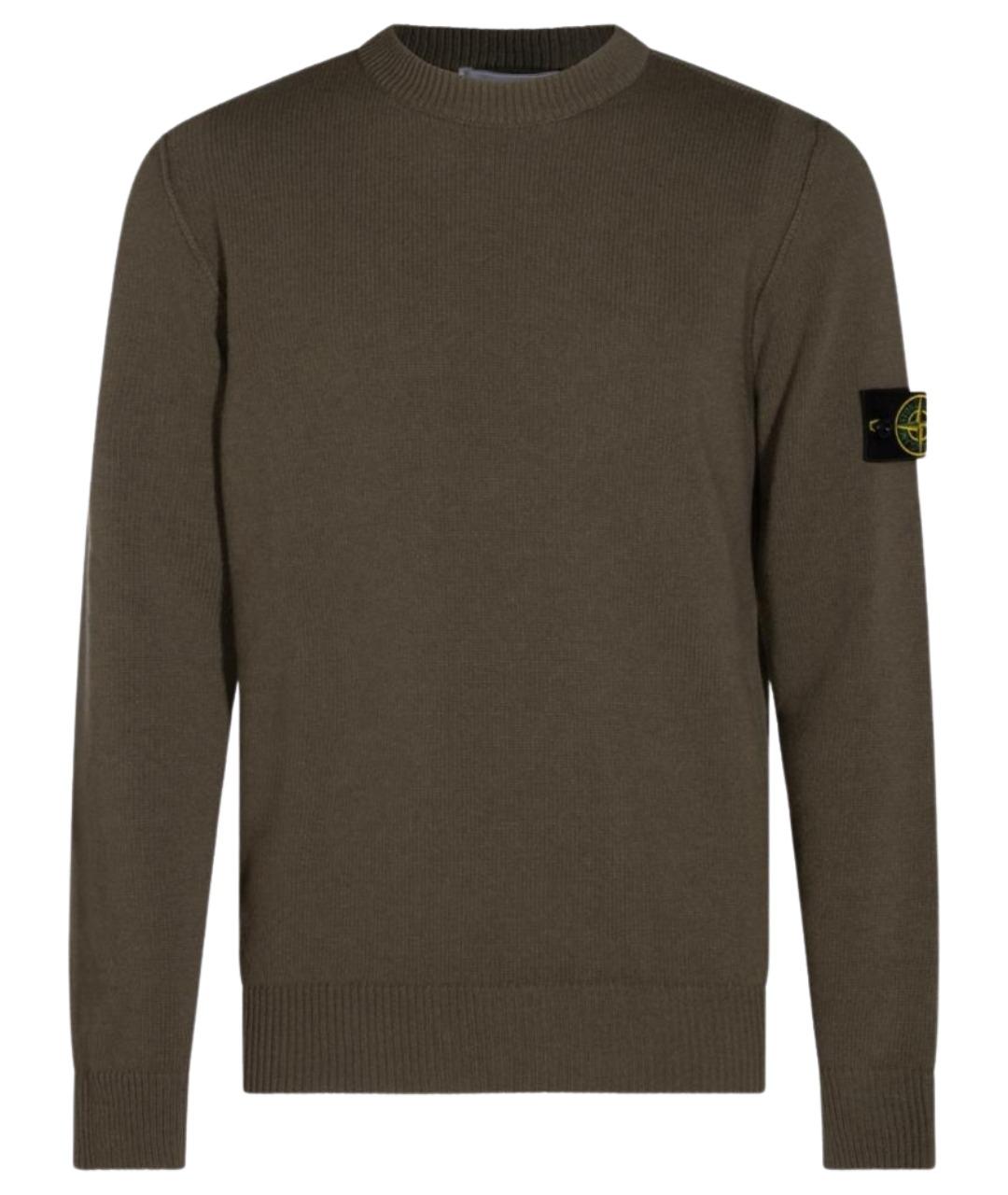 STONE ISLAND Хаки шерстяной джемпер / свитер, фото 1