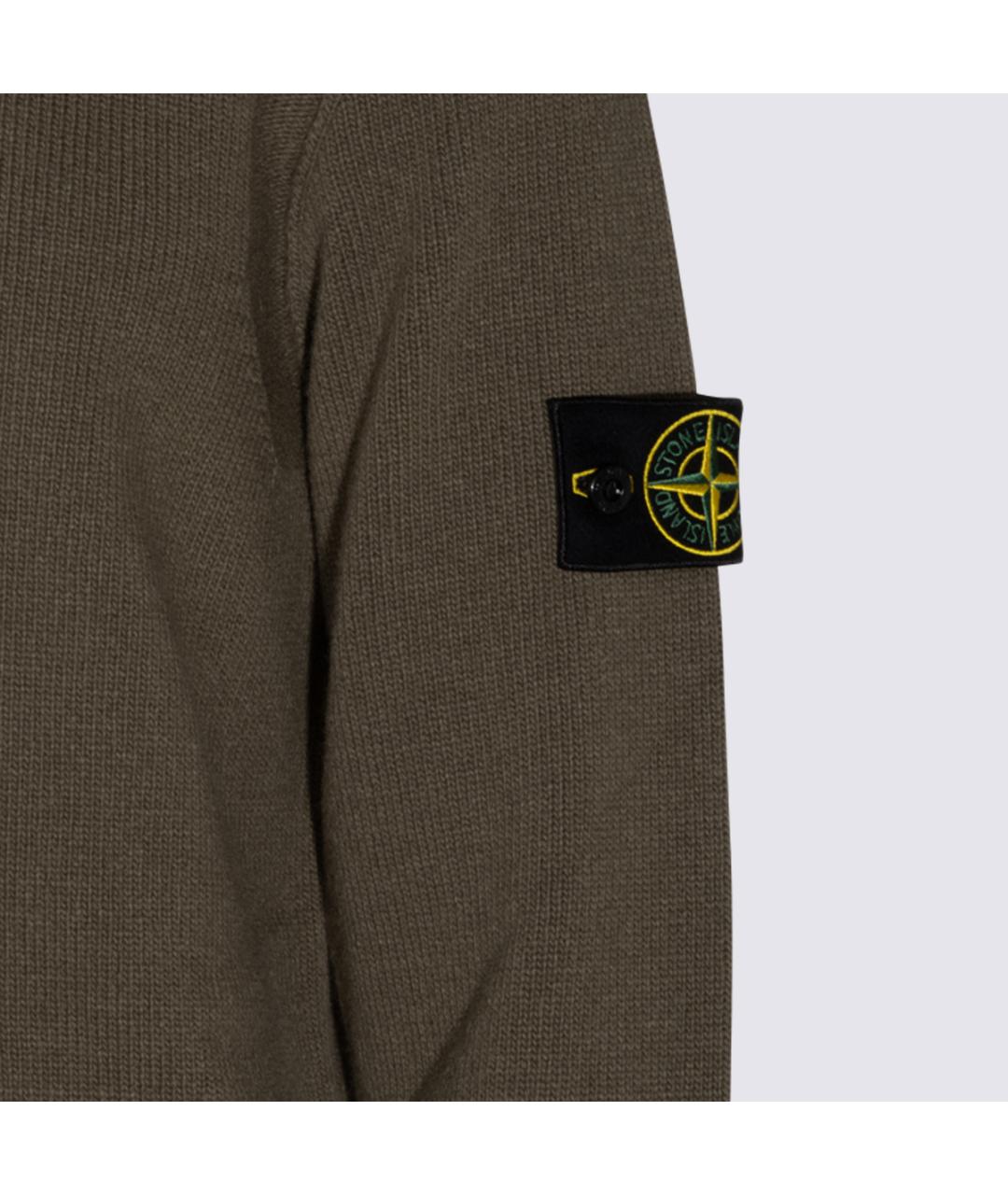 STONE ISLAND Хаки шерстяной джемпер / свитер, фото 4