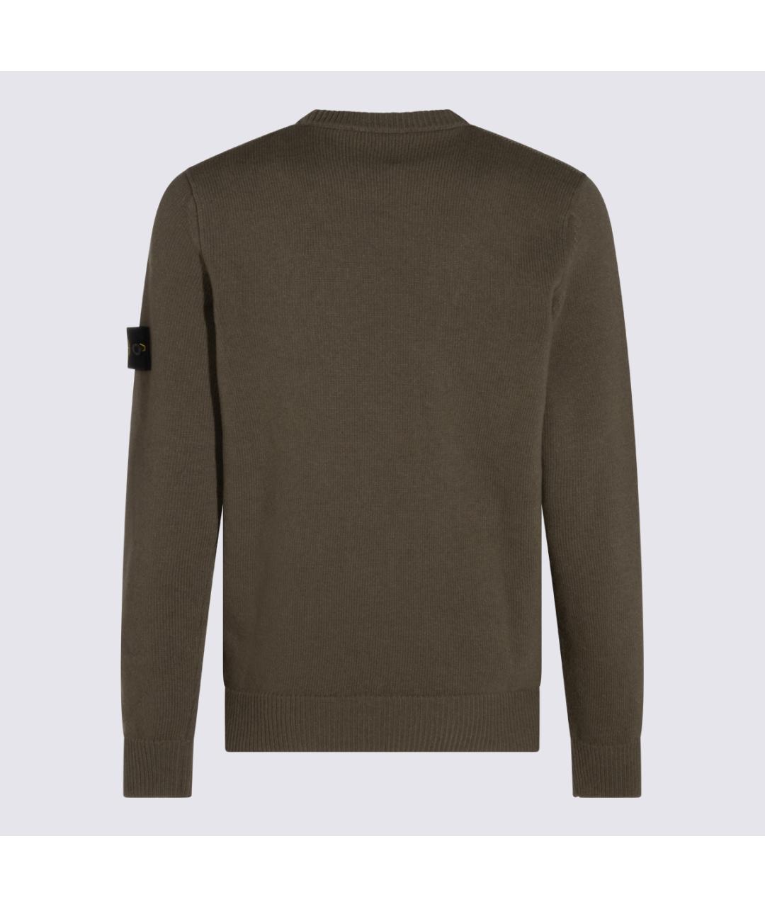 STONE ISLAND Хаки шерстяной джемпер / свитер, фото 2