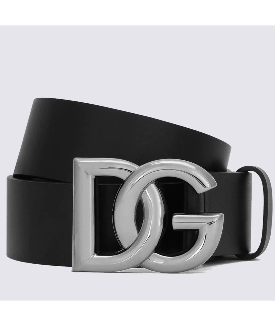 DOLCE&GABBANA Черный кожаный ремень, фото 2