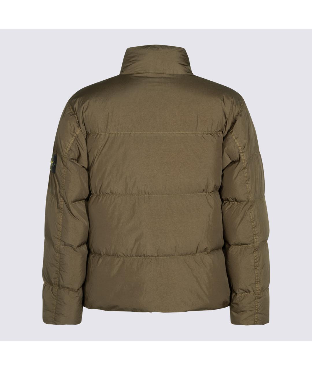 STONE ISLAND Хаки полиамидовый пуховик, фото 2