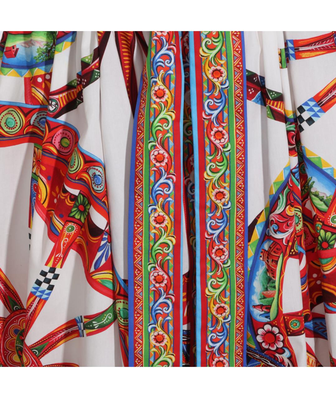 DOLCE&GABBANA Мульти хлопковое платье, фото 3