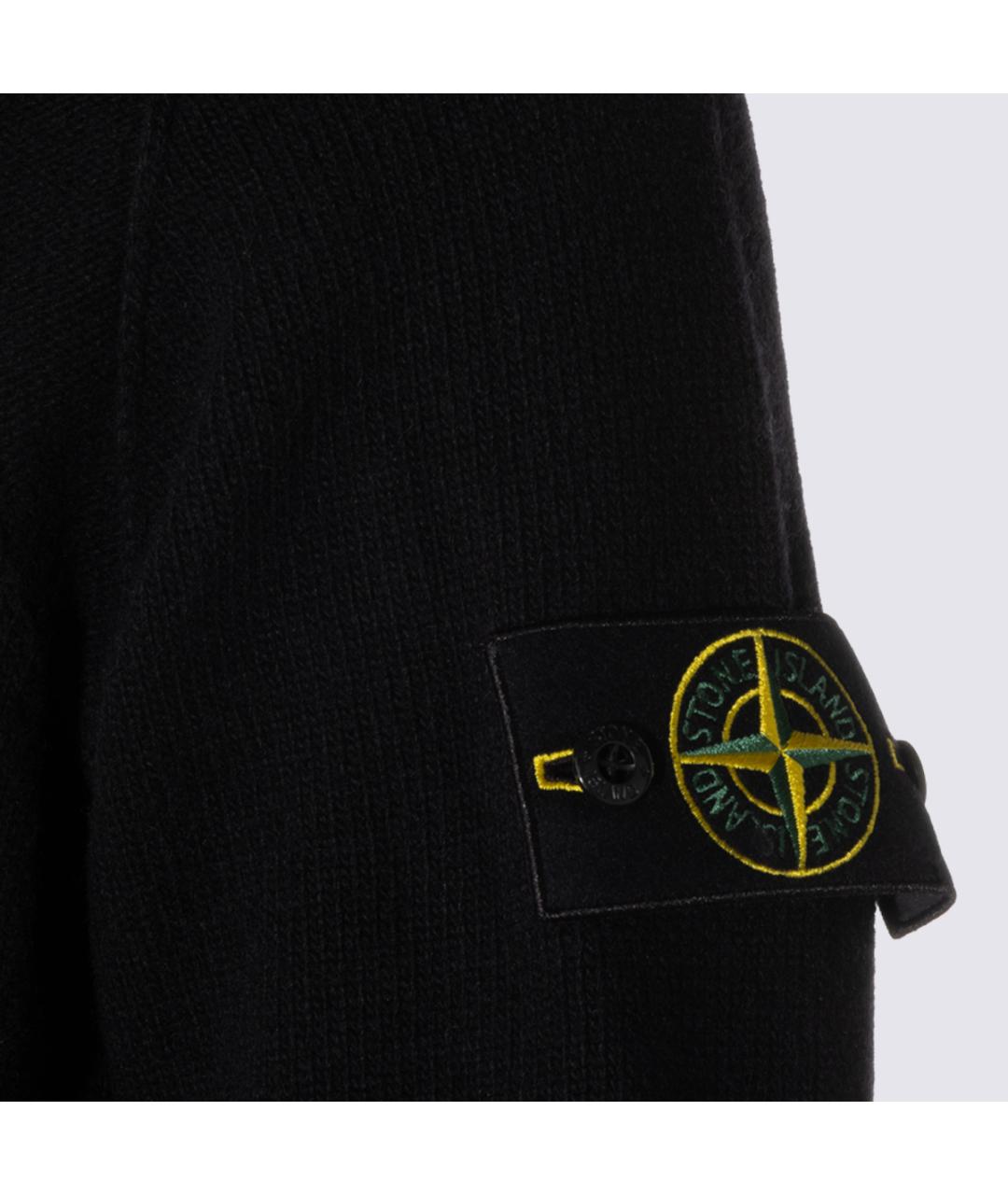 STONE ISLAND Черный шерстяной джемпер / свитер, фото 3