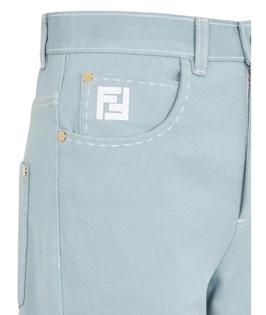 FENDI Голубые шорты, фото 3