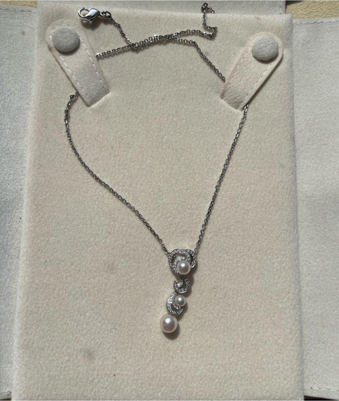 Mikimoto Серебряный кулон из белого золота, фото 3