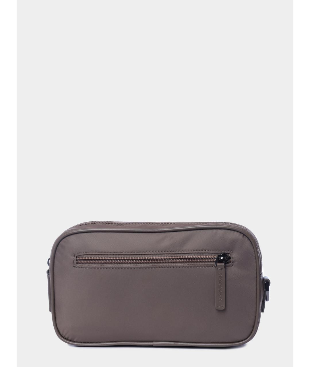 EMPORIO ARMANI Коричневая нейлоновая барсетка, фото 4