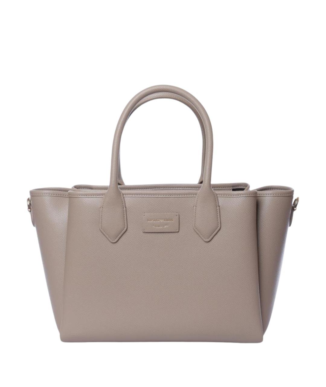 EMPORIO ARMANI Бежевая сумка через плечо из искусственной кожи, фото 1
