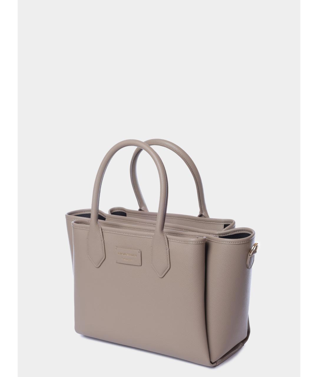 EMPORIO ARMANI Бежевая сумка через плечо из искусственной кожи, фото 2