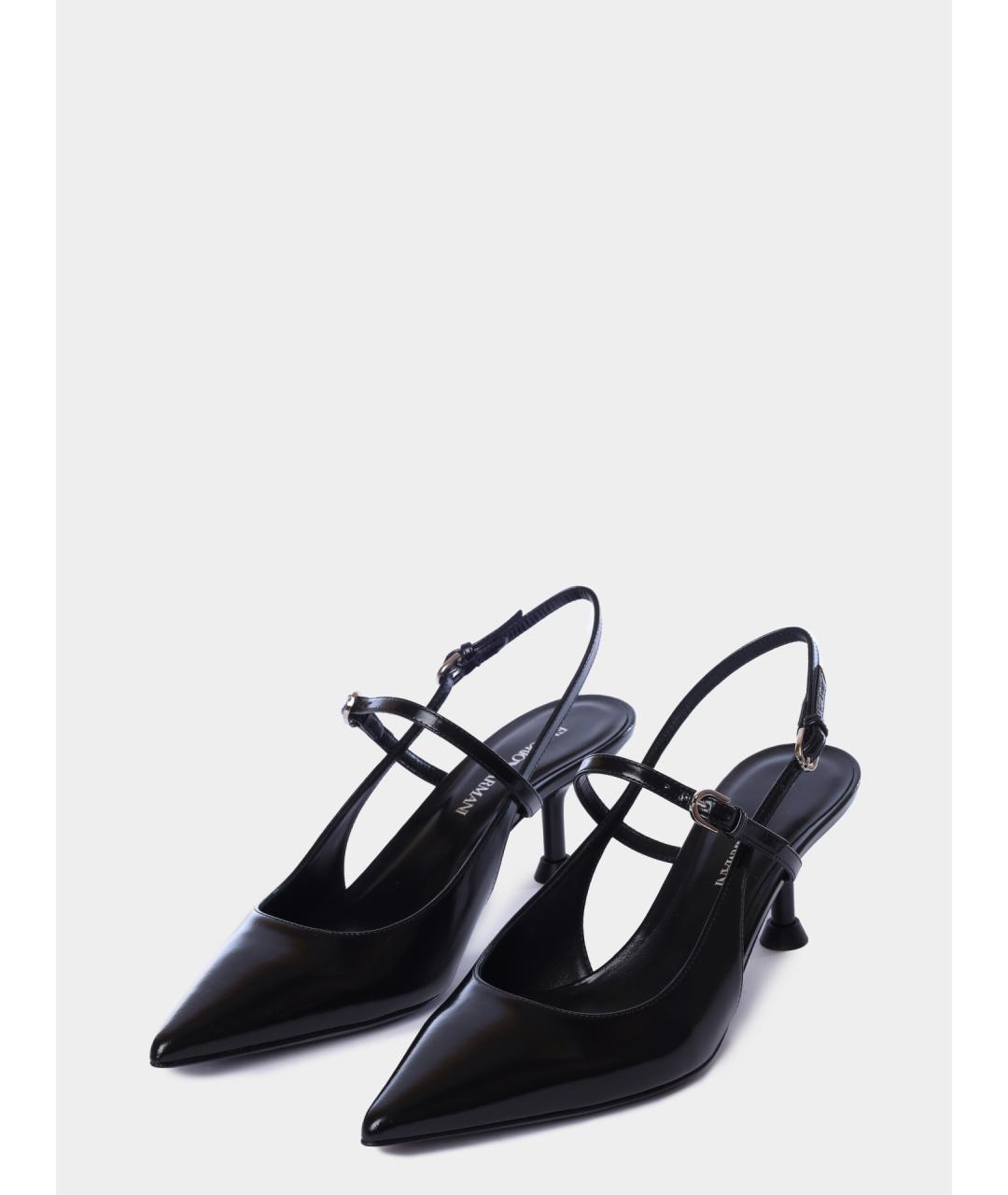 EMPORIO ARMANI Черные кожаные туфли, фото 2