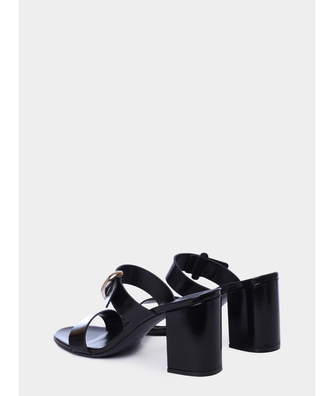 EMPORIO ARMANI Черные кожаные мюли, фото 5