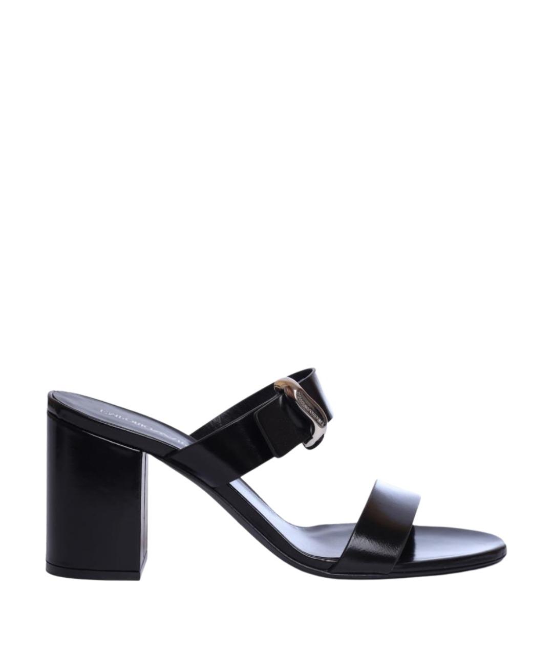 EMPORIO ARMANI Черные кожаные мюли, фото 1