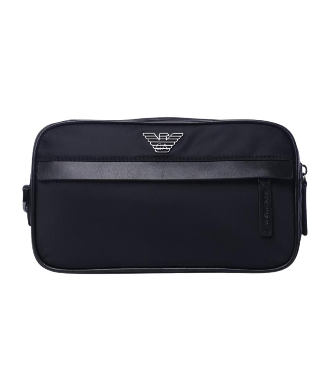 EMPORIO ARMANI Черная нейлоновая барсетка, фото 1