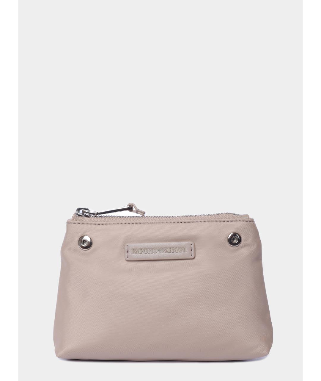 EMPORIO ARMANI Бежевая тканевая сумка с короткими ручками, фото 4