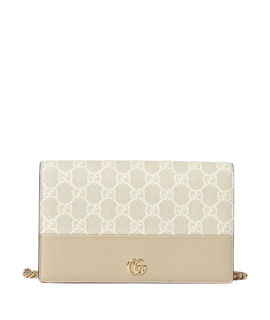 GUCCI Бежевая кожаная сумка через плечо, фото 1