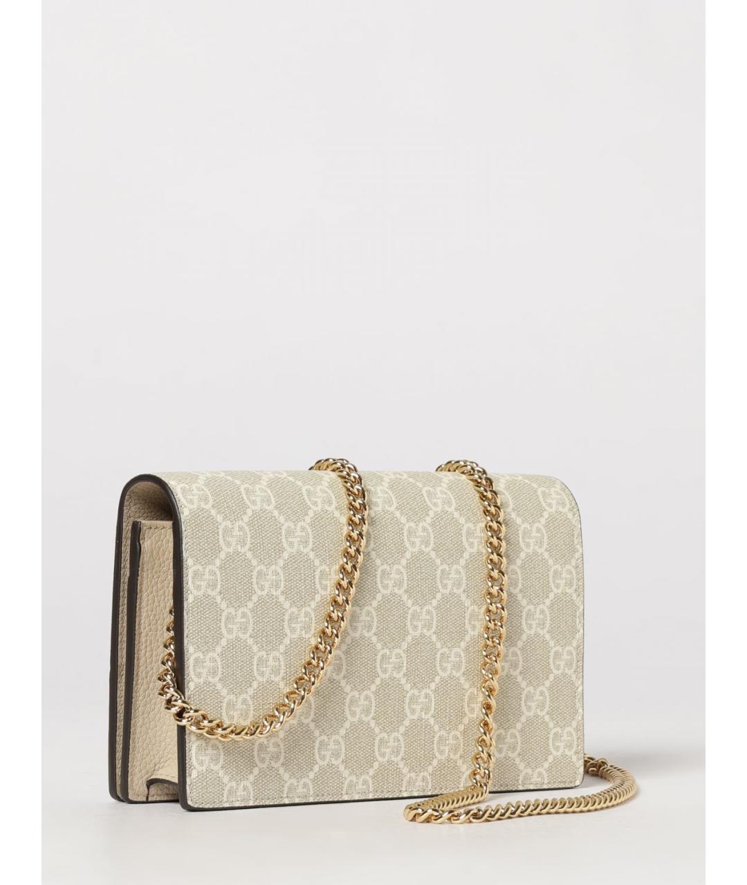 GUCCI Бежевая кожаная сумка через плечо, фото 2