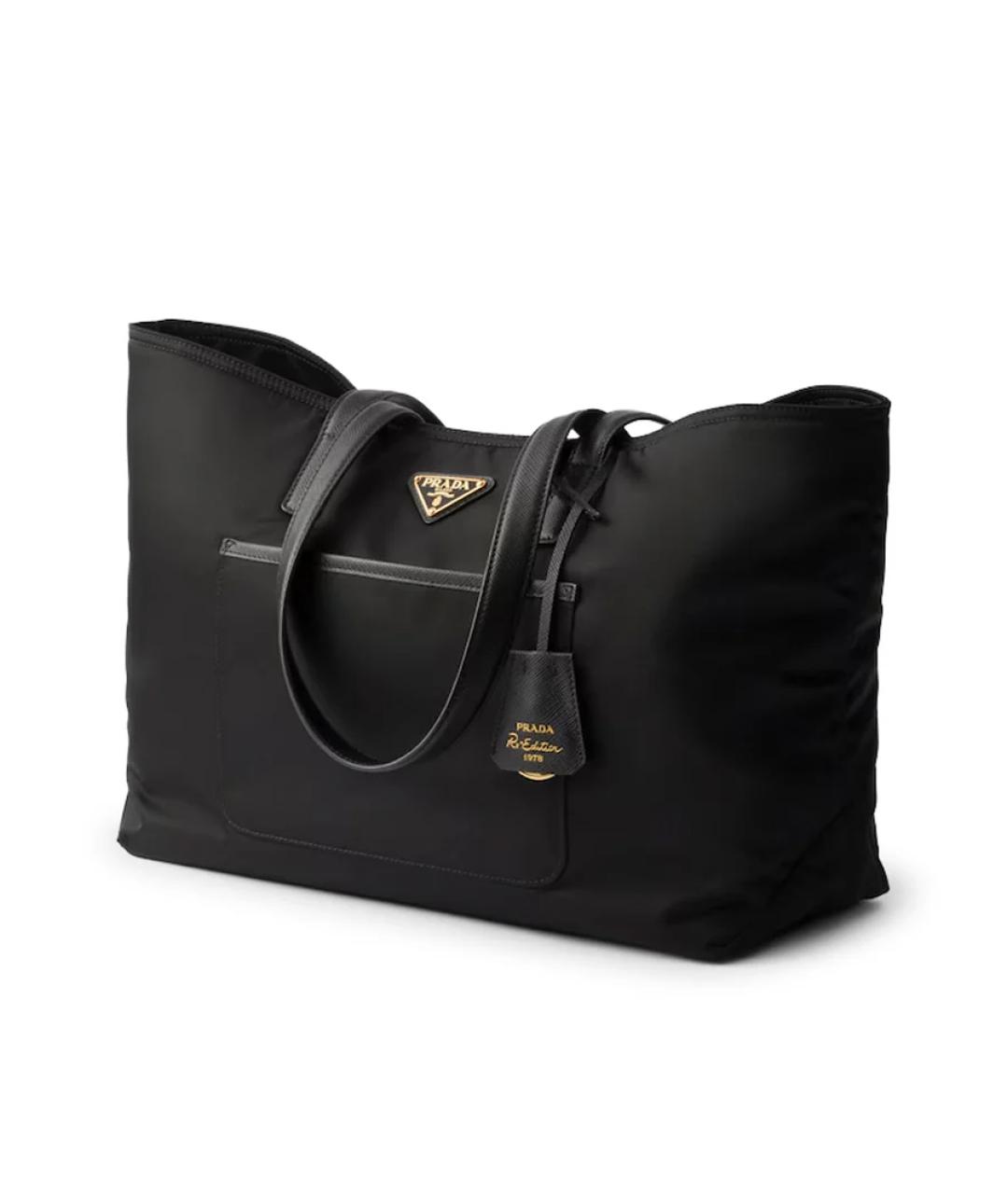 PRADA Черная нейлоновая сумка тоут, фото 3