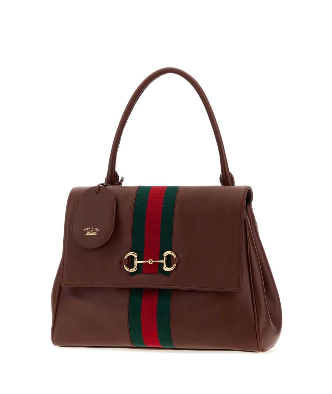 GUCCI Коричневая кожаная сумка тоут, фото 2