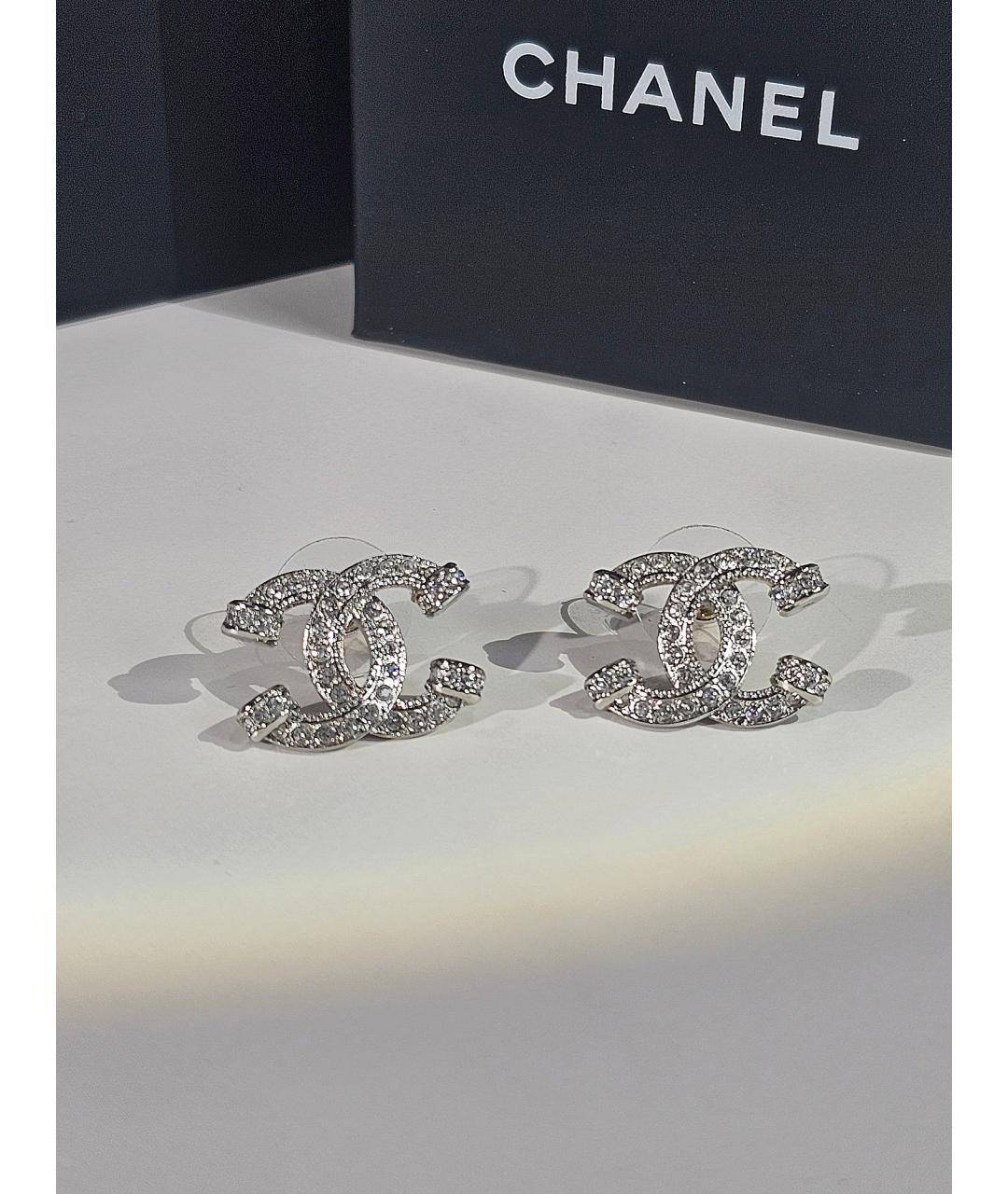 CHANEL Серебряные металлические серьги, фото 3