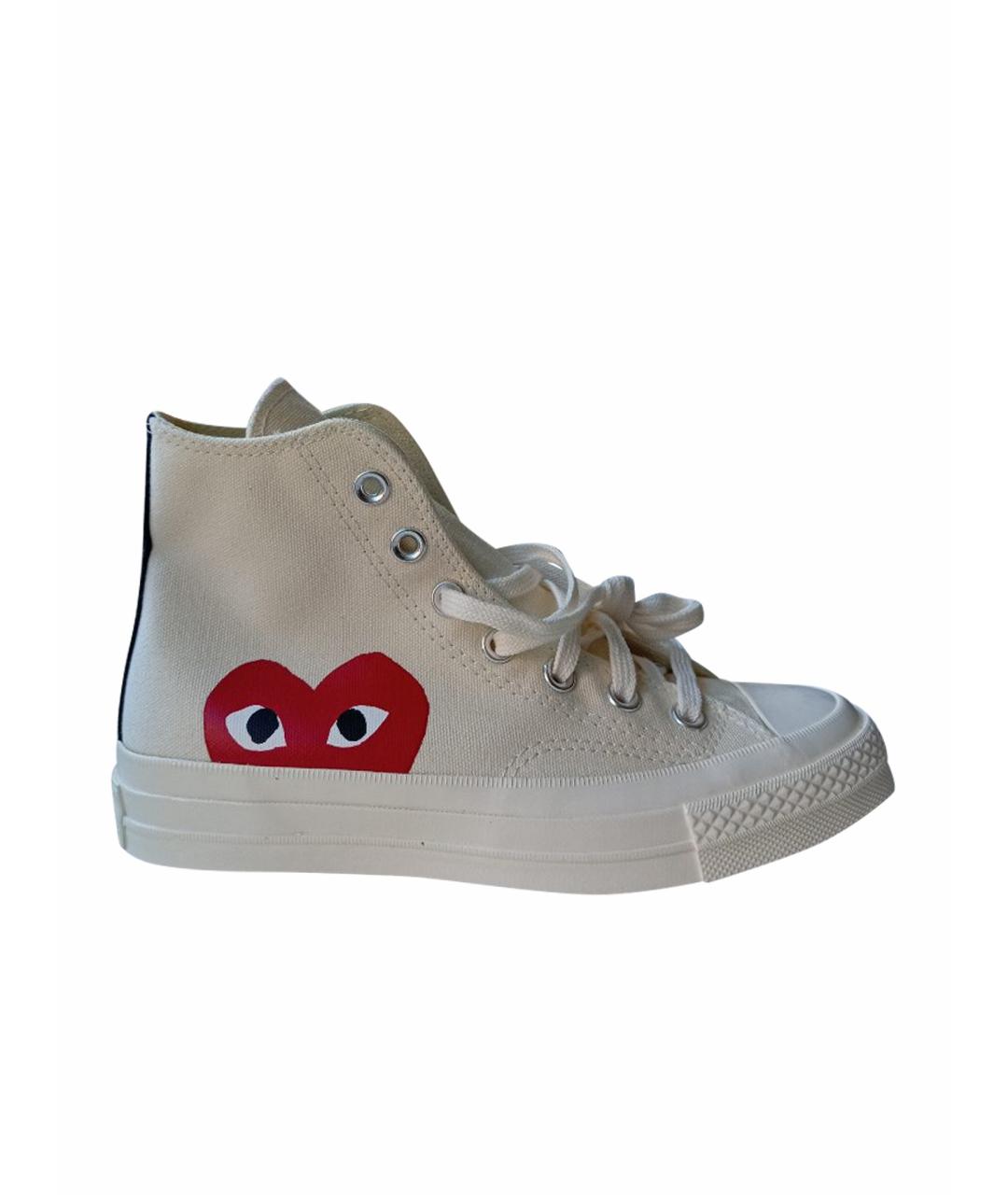 COMME DES GARÇONS PLAY Бежевые текстильные кеды, фото 1