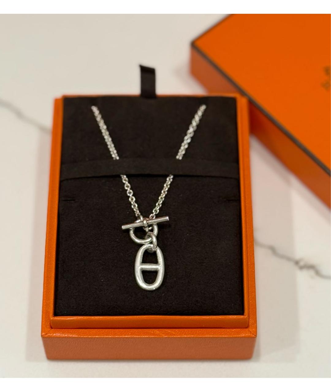 HERMES Серебряное серебряное колье, фото 2