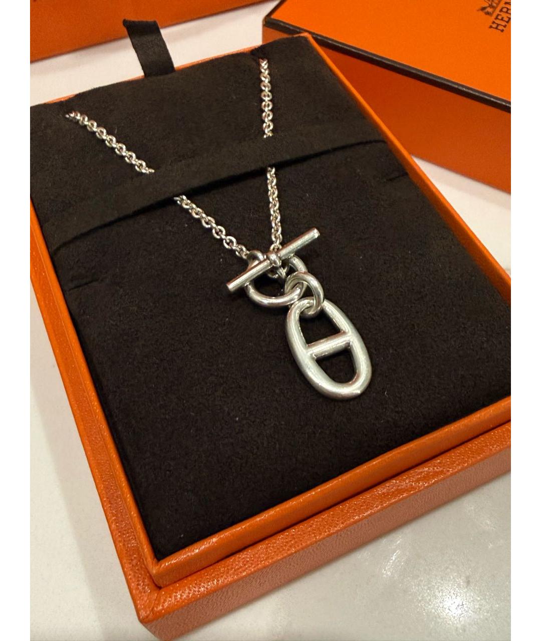 HERMES Серебряное серебряное колье, фото 3