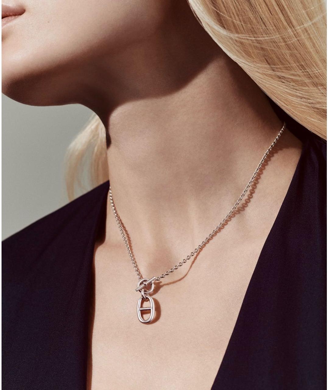 HERMES Серебряное серебряное колье, фото 6