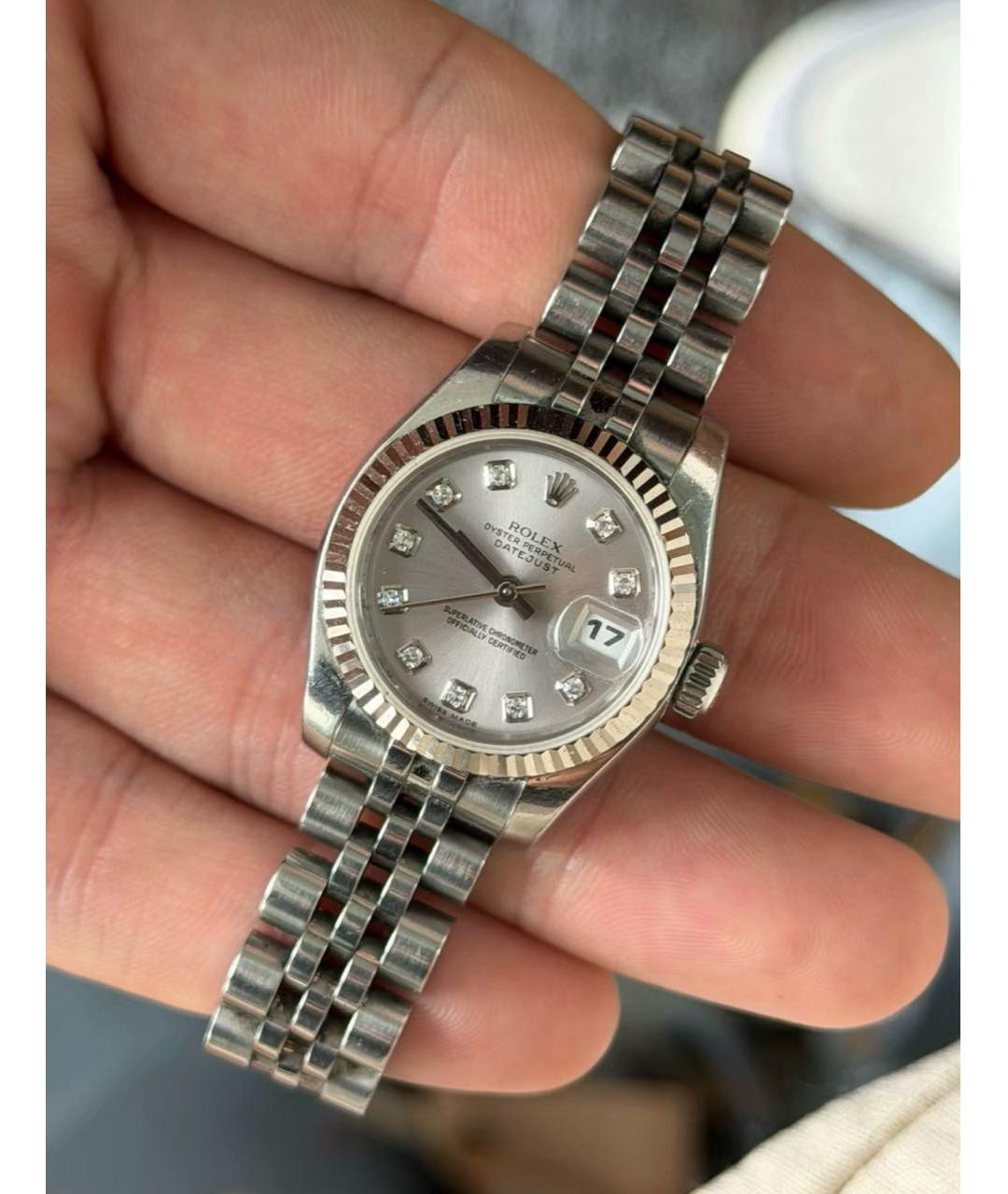 ROLEX Серебряные металлические часы, фото 4