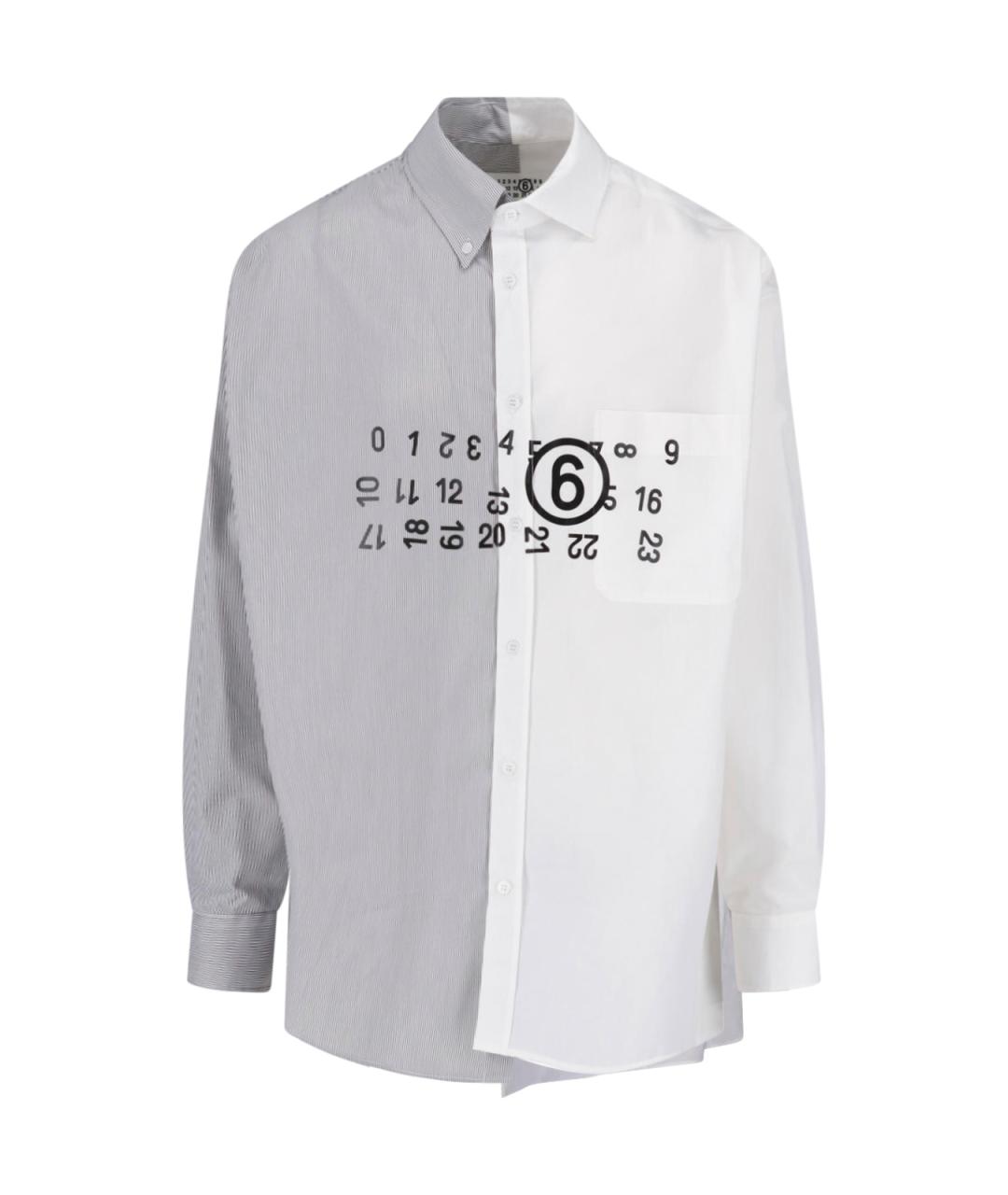 MM6 MAISON MARGIELA Белая хлопковая кэжуал рубашка, фото 1