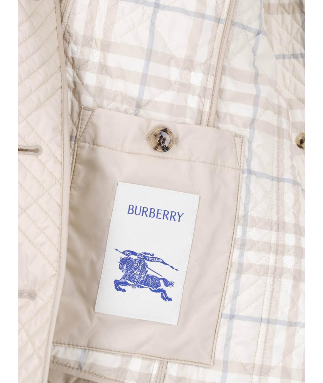 BURBERRY Бежевая полиамидовая куртка, фото 5