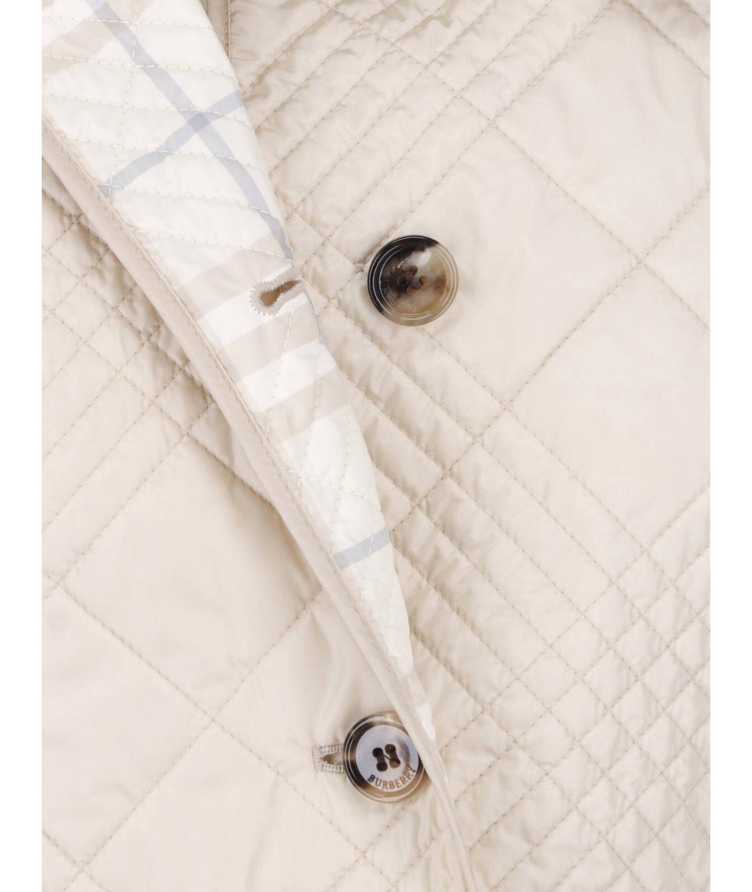 BURBERRY Бежевая полиамидовая куртка, фото 4