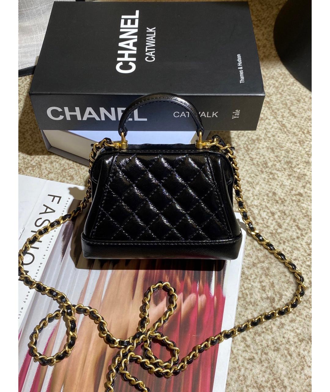 CHANEL Черная кожаная сумка через плечо, фото 2
