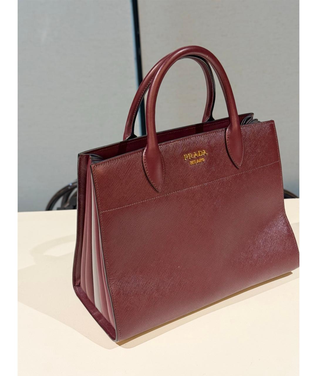 PRADA Красная кожаная сумка тоут, фото 3