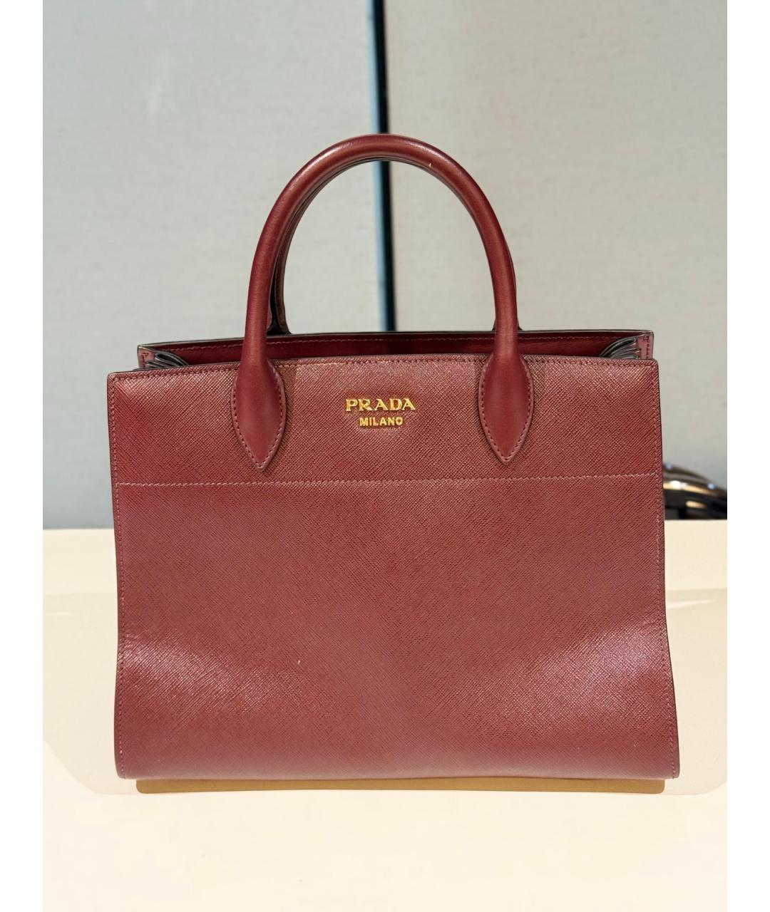 PRADA Красная кожаная сумка тоут, фото 7