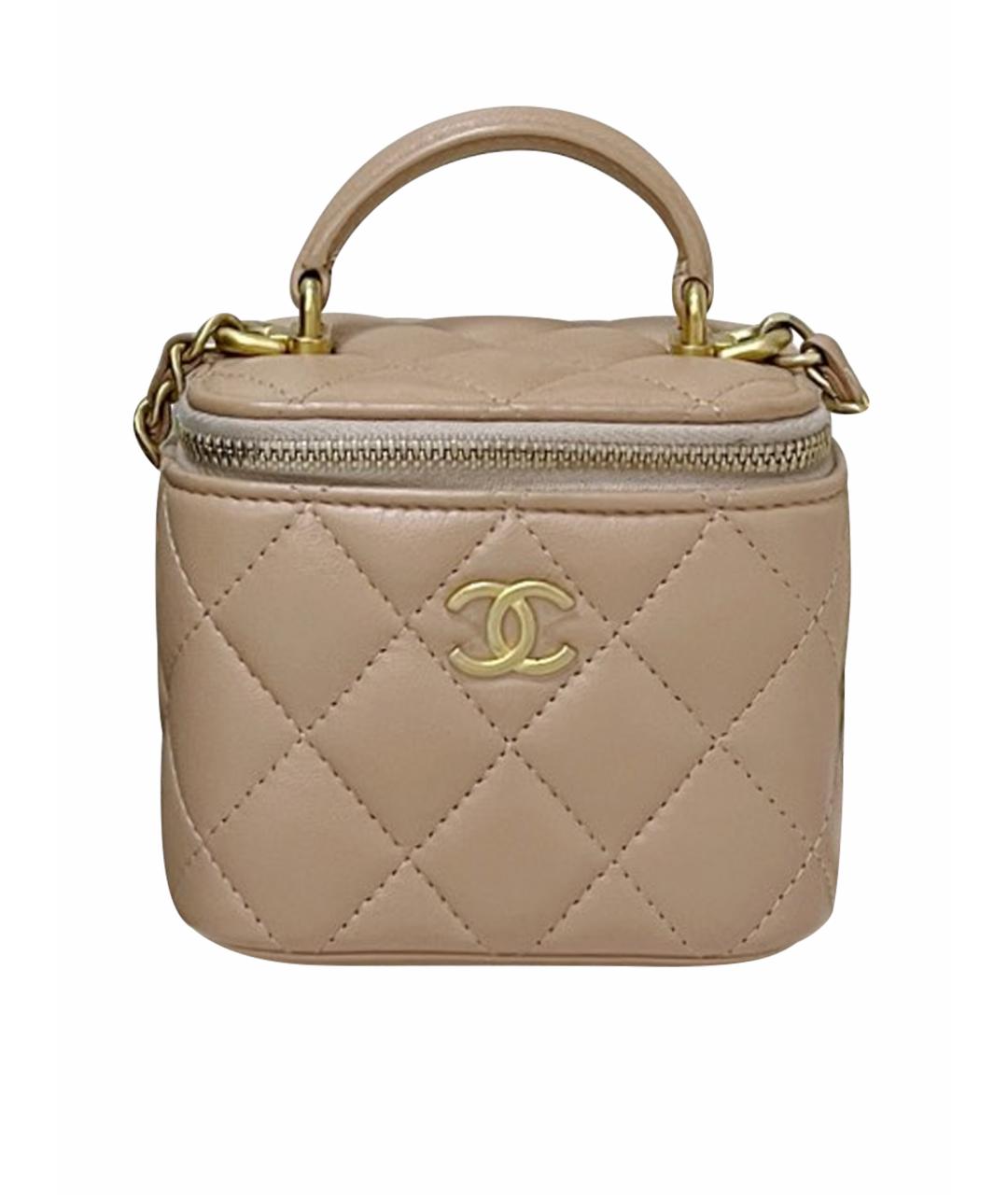 CHANEL Бежевая кожаная сумка через плечо, фото 1