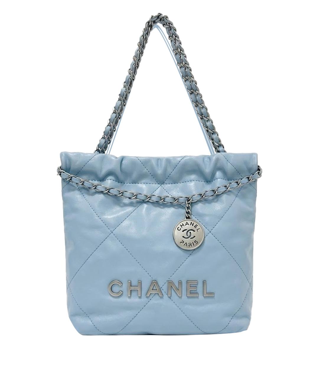 CHANEL Голубая кожаная сумка через плечо, фото 1