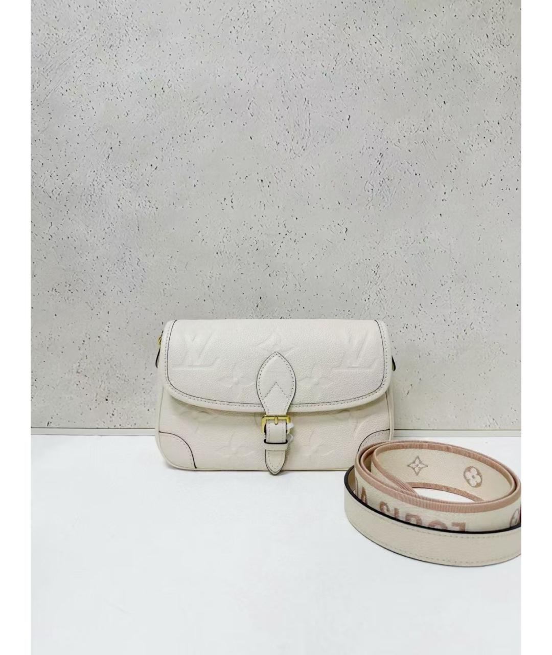 LOUIS VUITTON Белая кожаная сумка через плечо, фото 7