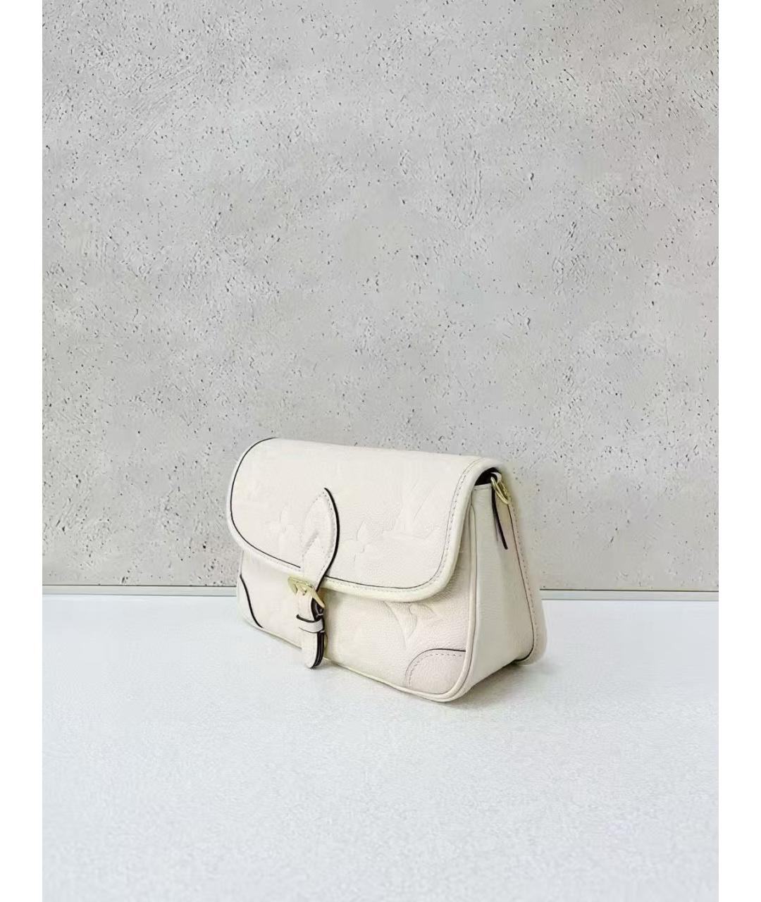 LOUIS VUITTON Белая кожаная сумка через плечо, фото 4