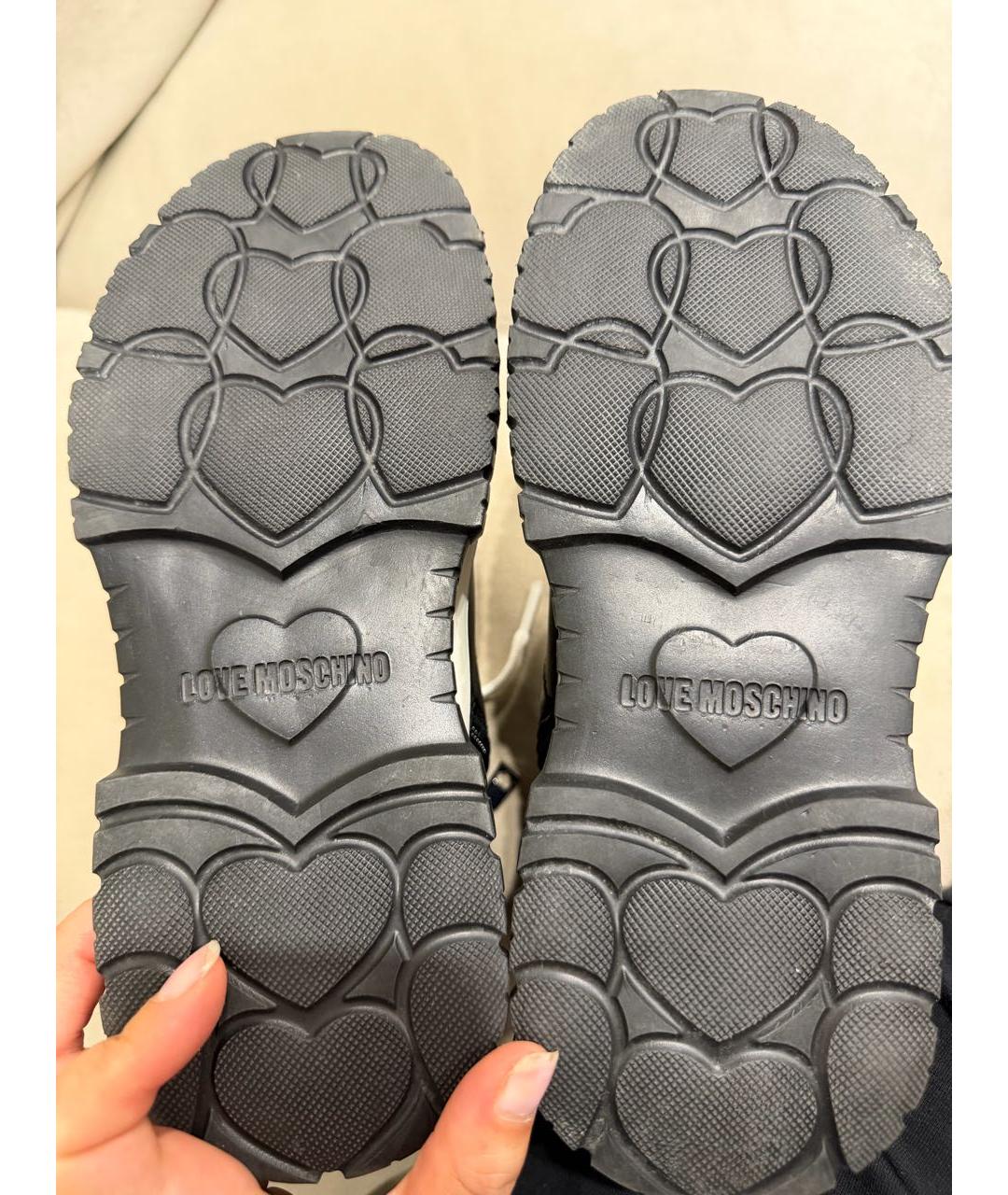 LOVE MOSCHINO Черные кожаные ботинки, фото 5