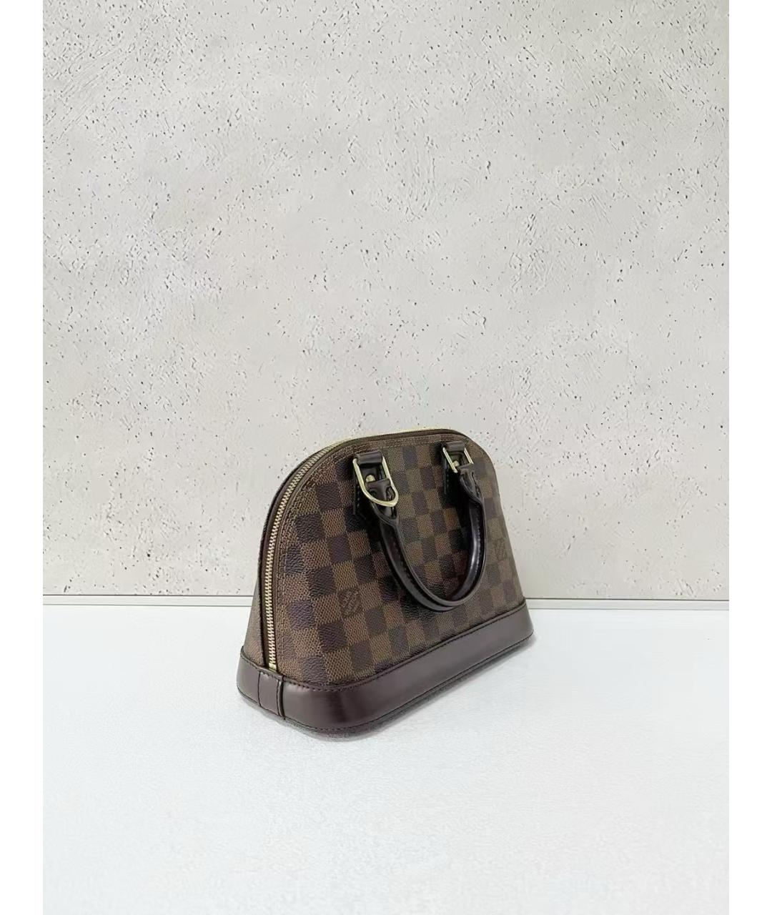 LOUIS VUITTON Коричневая канва сумка с короткими ручками, фото 3