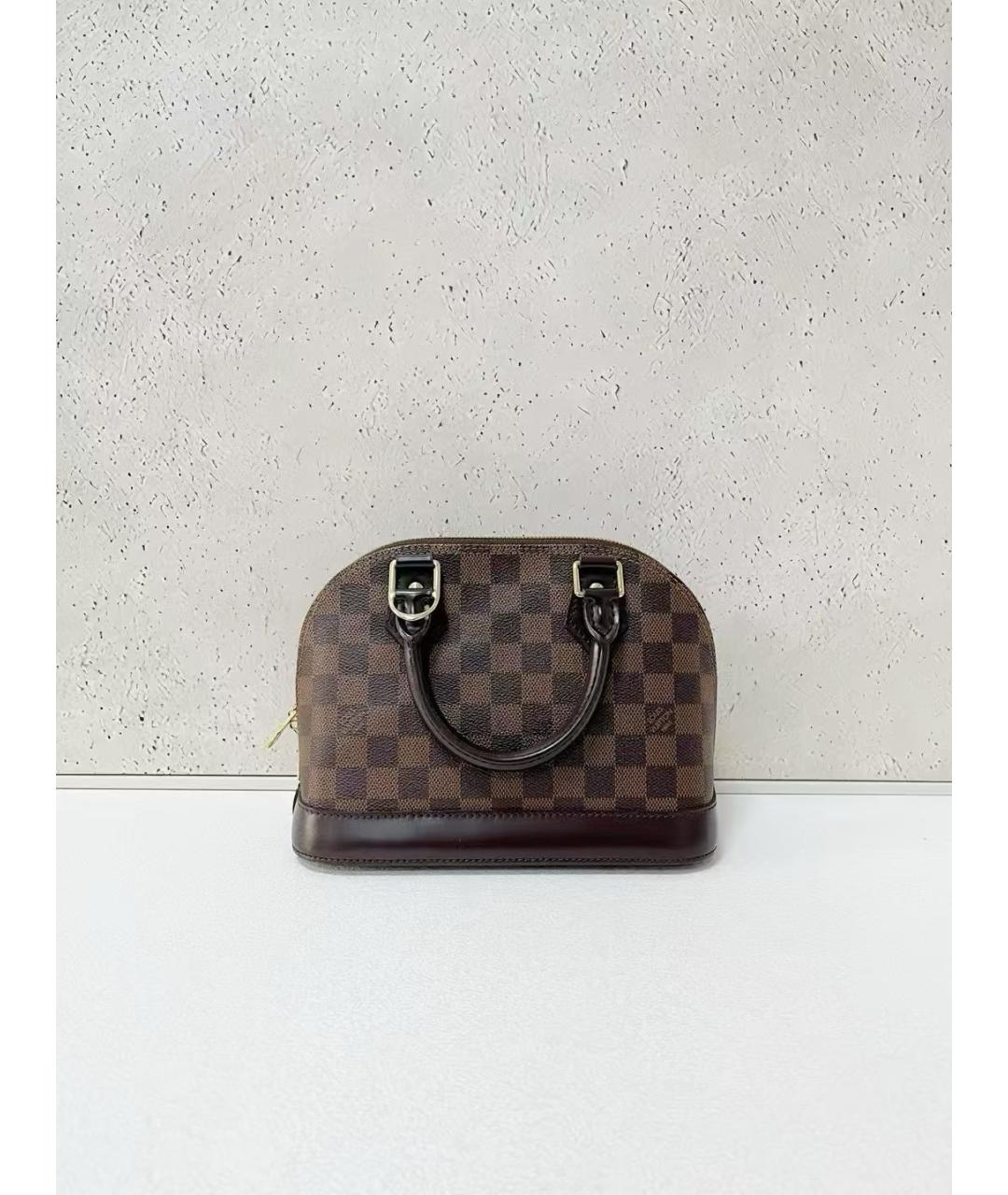 LOUIS VUITTON Коричневая канва сумка с короткими ручками, фото 7