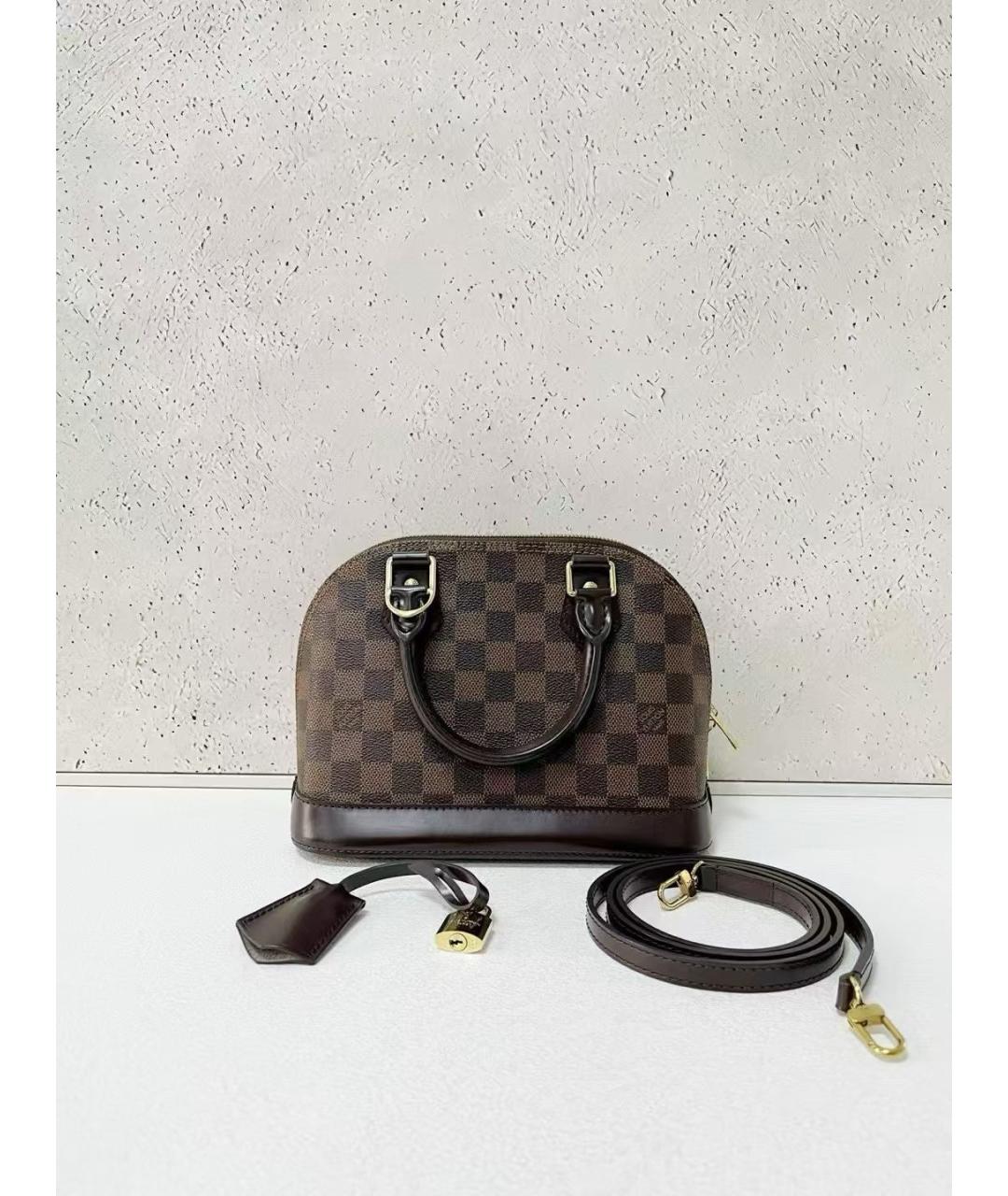 LOUIS VUITTON Коричневая канва сумка с короткими ручками, фото 2