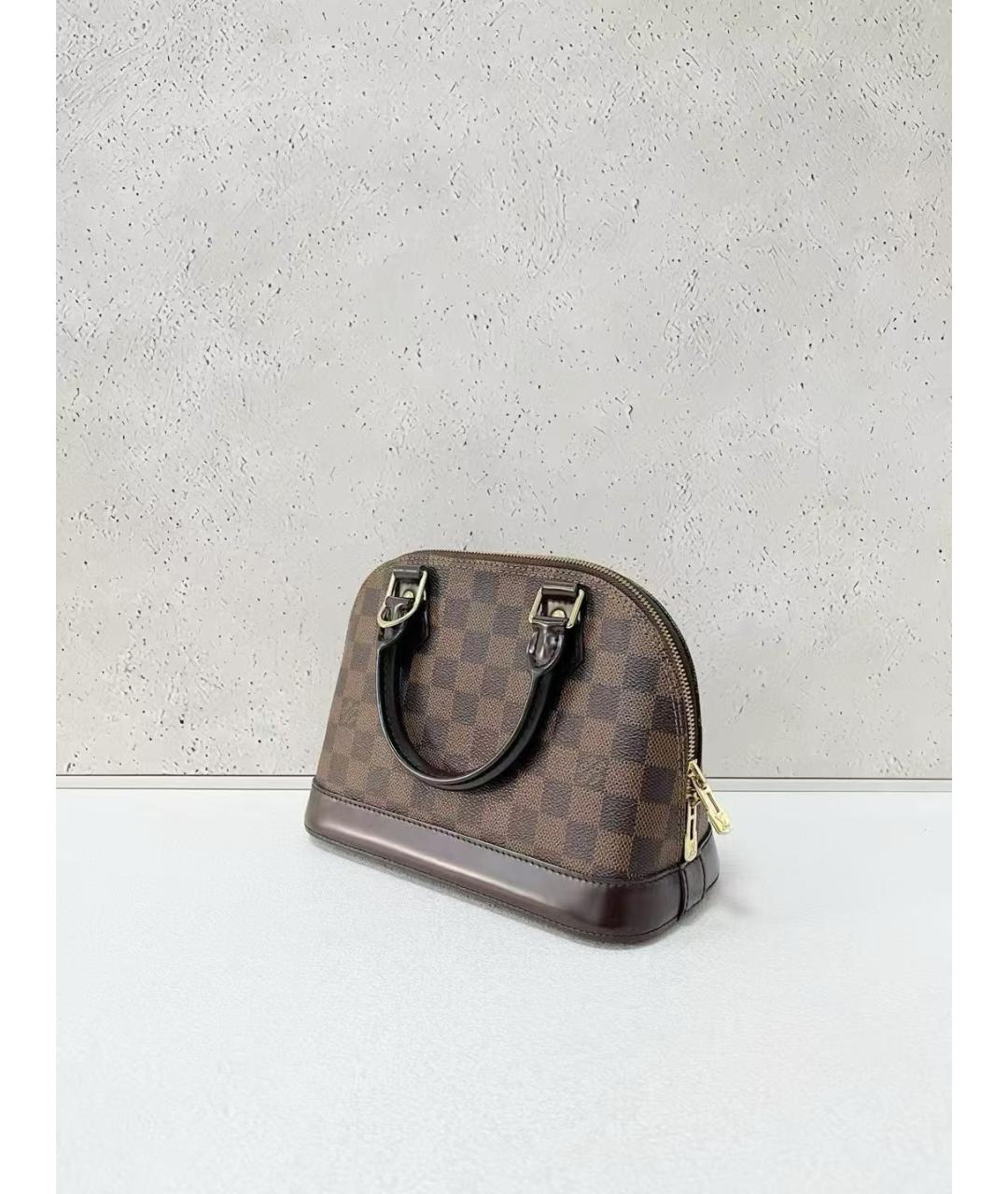LOUIS VUITTON Коричневая канва сумка с короткими ручками, фото 4