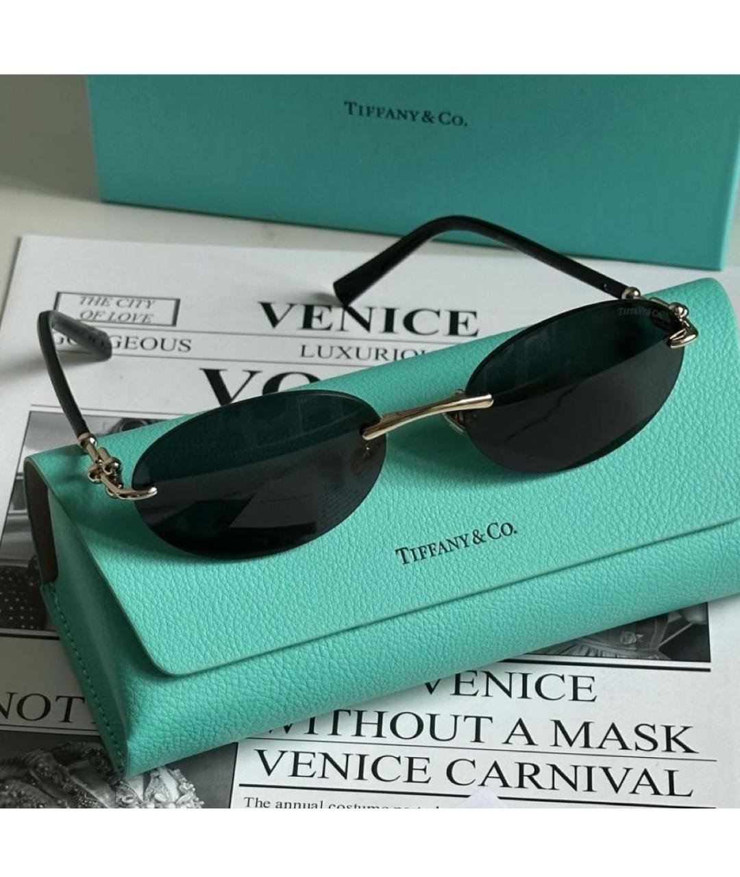 TIFFANY&CO Черные металлические солнцезащитные очки, фото 2