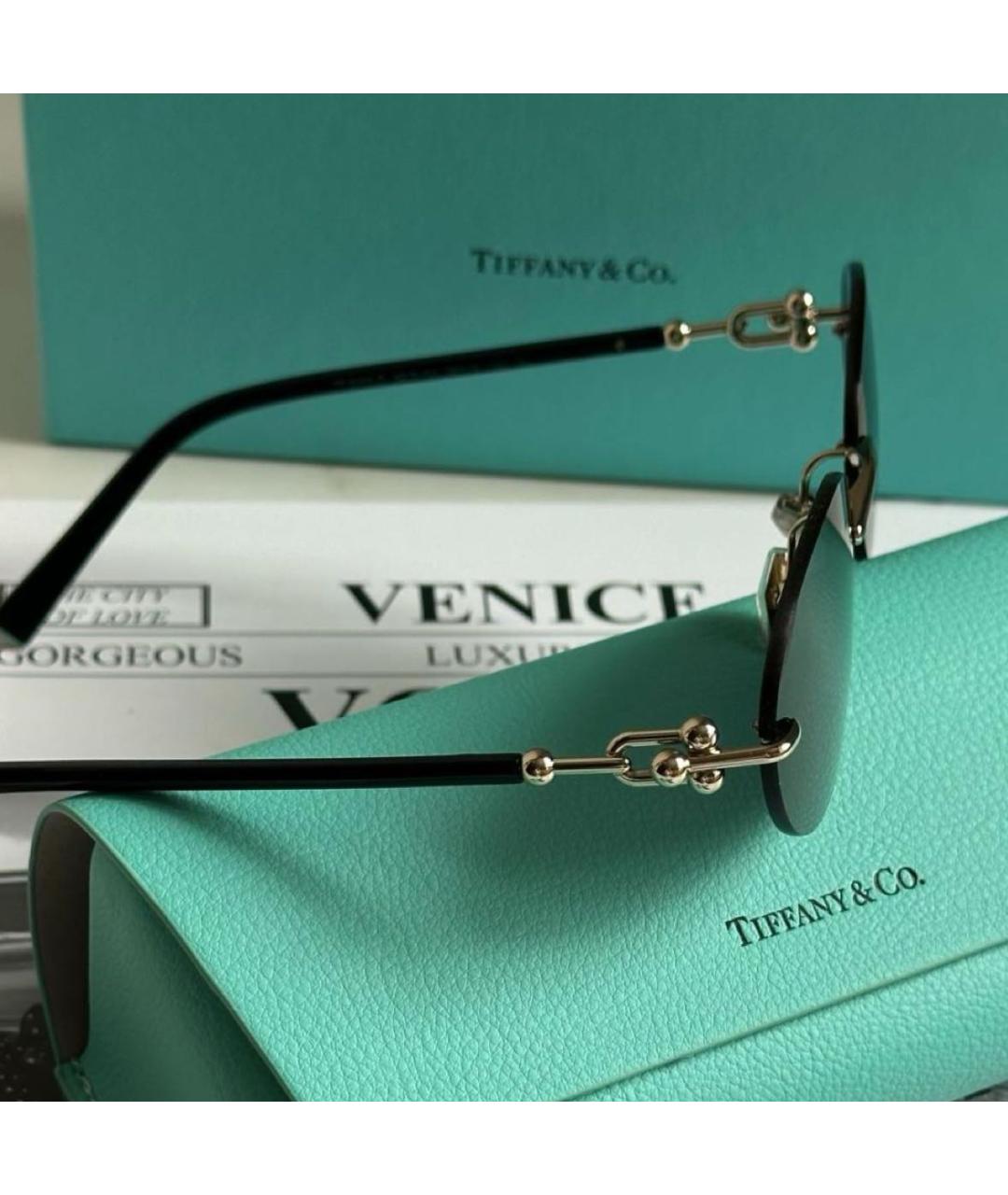TIFFANY&CO Черные металлические солнцезащитные очки, фото 5